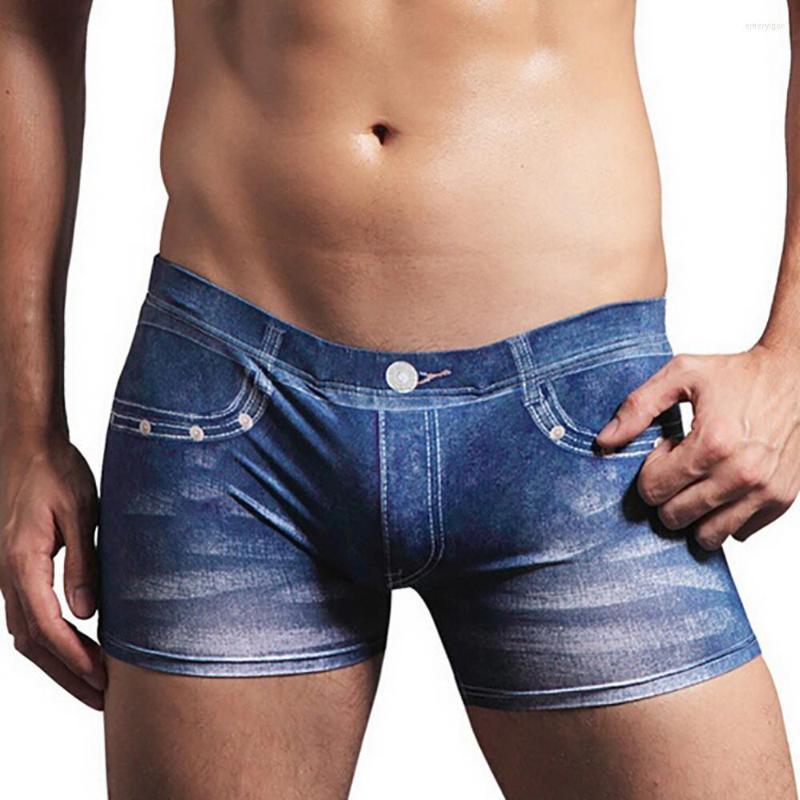 Underpants Men's Briefs Stretch Men Underwear Male Shorts Denim Pattern Fake Jeans Print Cotton, Dark denim blue
Underpants Men's Briefs Stretch Men Underwear Male Shorts Denim Pattern Fake Jeans Print Cotton, Dark denim blue
