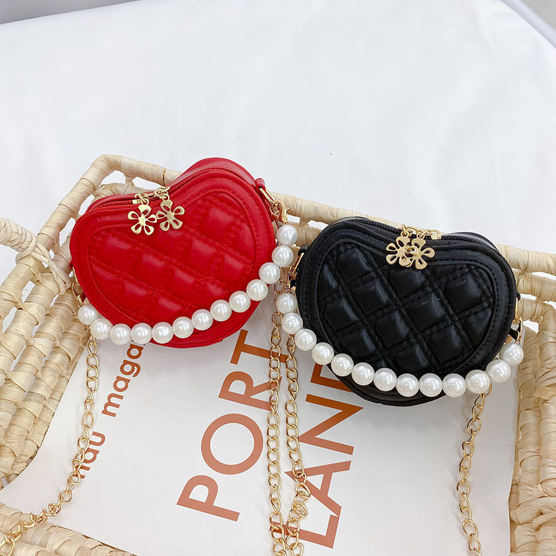 Backpacks Pearl Handle Girls Mini Shoulder Messenger Bag Princess Wallet Coin Purse Handbags Cute Children s Heart shaped Crossbody Bags 230412