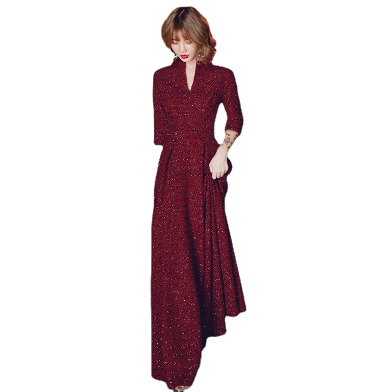 Vintage Burgundy Evening Dresses V Neck Sexy Lace Women Party Dress Long Formal Dresses 
Vintage Burgundy Evening Dresses V Neck Sexy Lace Women Party Dress Long Formal Dresses