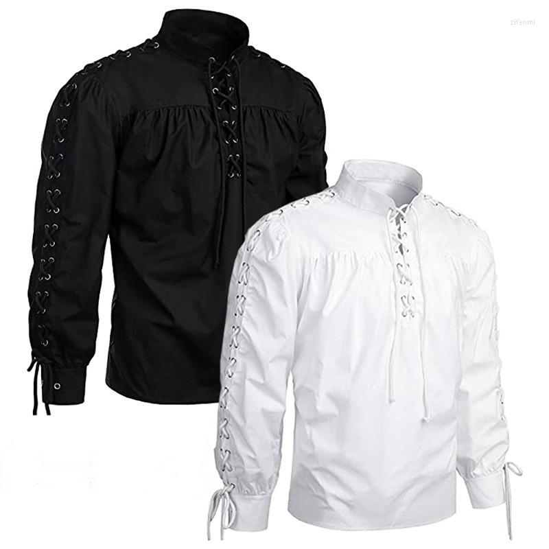 Men's Casual Shirts High-quality Men Shirt Bandage Long Sleeved Medieval Renaissance Gothic Male Soldier Spring Autumn Fashion Top, Black
Men's Casual Shirts High-quality Men Shirt Bandage Long Sleeved Medieval Renaissance Gothic Male Soldier Spring Autumn Fashion Top, Black