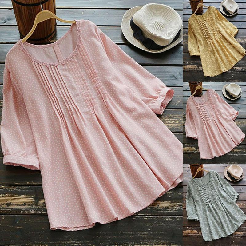 Women's Blouses Women's Round Neck Mid Sleeve Small Polka Dot Flower Lace Collar Loose Breathable Work Wear Lapel All- Camisas De Hombre, Pink
Women's Blouses Women's Round Neck Mid Sleeve Small Polka Dot Flower Lace Collar Loose Breathable Work Wear Lapel All- Camisas De Hombre, Pink