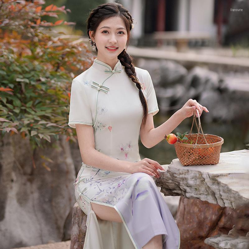 Ethnic Clothing Summer Retro Floral Print Cheongsam Modern Short Sleeve Qipao Chinese Traditional Clothes For Women
Ethnic Clothing Summer Retro Floral Print Cheongsam Modern Short Sleeve Qipao Chinese Traditional Clothes For Women