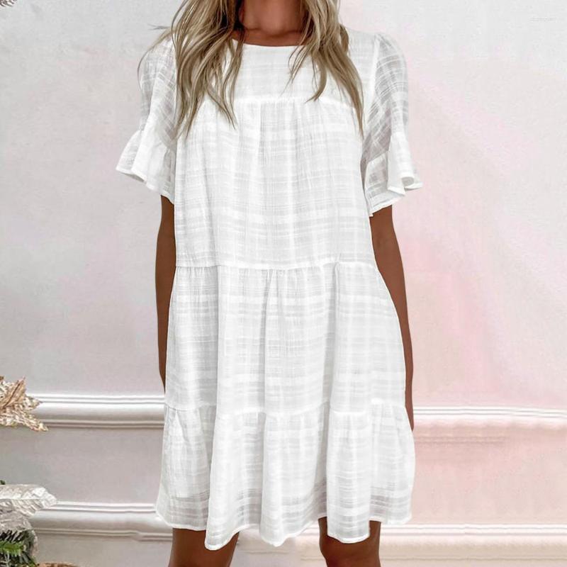 Casual Dresses Patchwork Novel Pullover Big Hem Women Summer Dress Above Knee Length Beach Short Sleeve Clothing, White
Casual Dresses Patchwork Novel Pullover Big Hem Women Summer Dress Above Knee Length Beach Short Sleeve Clothing, White