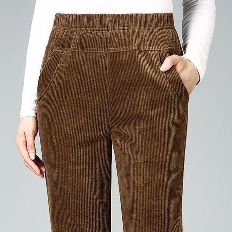 Women's Pants Capris Lucyever Autumn Corduroy Pants Women Vintage Elastic High Waist Brown Harem Pants Woman Casual Streetwear Baggy Pants Female