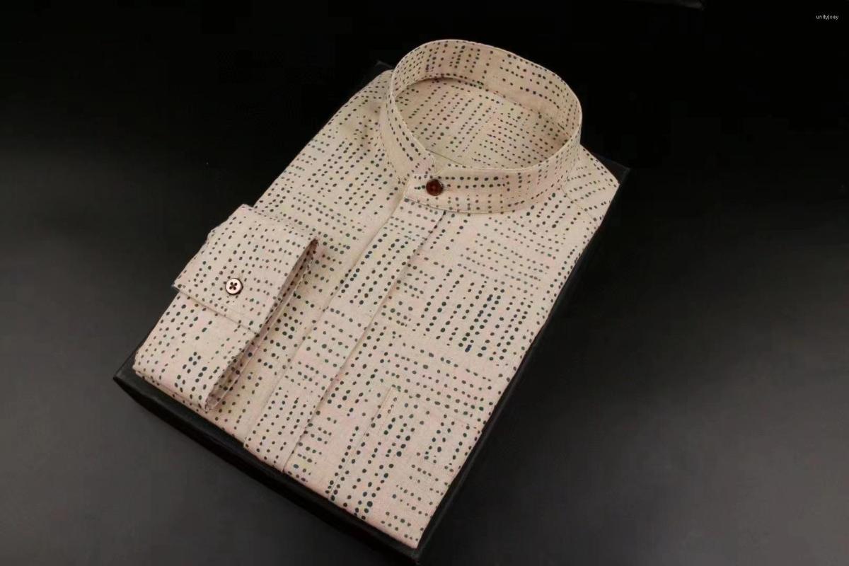 Men's Casual Shirts High Quality Made To Measure Polka Dots Shirt Linen Cotton Blended Material Classic Mandarin Collar Light Khaki Color
Men's Casual Shirts High Quality Made To Measure Polka Dots Shirt Linen Cotton Blended Material Classic Mandarin Collar Light Khaki Color