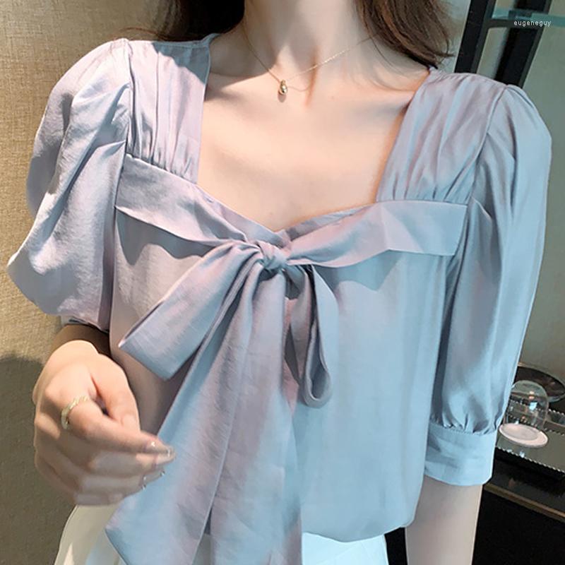Women' Blouses Blusas Femme Top Short Sleeve Blouse Women Mujer De Moda 2023 Bow V-Neck Chiffon Shirt Tops E896, Light blue
Women' Blouses Blusas Femme Top Short Sleeve Blouse Women Mujer De Moda 2023 Bow V-Neck Chiffon Shirt Tops E896, Light blue