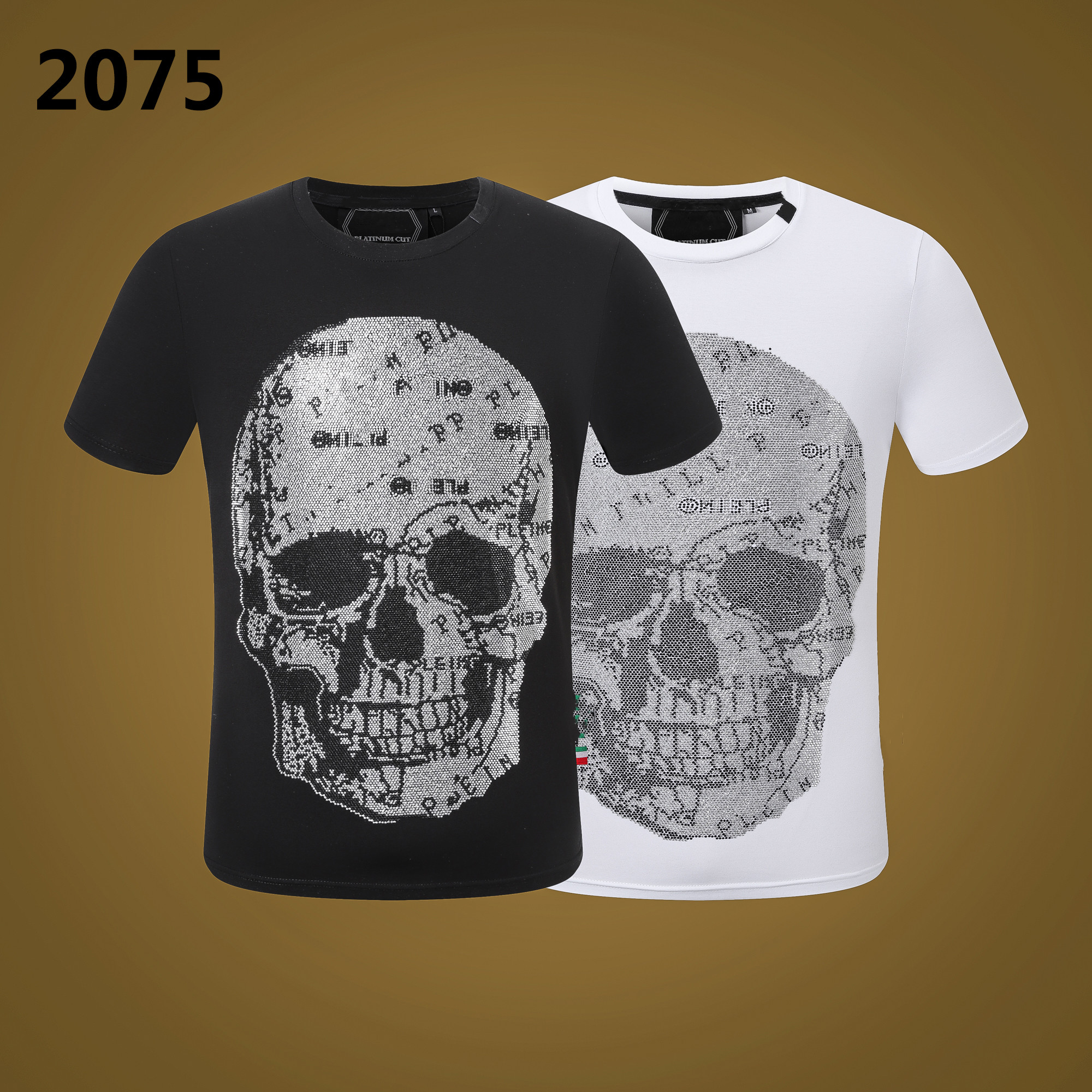PP Fashion Men's Designer slim fit T-shirt Summer rhinestone Short Sleeve Round Neck shirt tee Skulls Print Tops Streetwear collar Polos M-xxxL pp2075, 20
PP Fashion Men's Designer slim fit T-shirt Summer rhinestone Short Sleeve Round Neck shirt tee Skulls Print Tops Streetwear collar Polos M-xxxL pp2075, 20