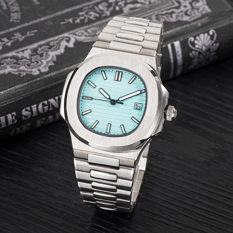 men automatic watches 5711 silver strap blue stainless mens mechanical montre de luxe wristwatch, Tool
men automatic watches 5711 silver strap blue stainless mens mechanical montre de luxe wristwatch, Tool