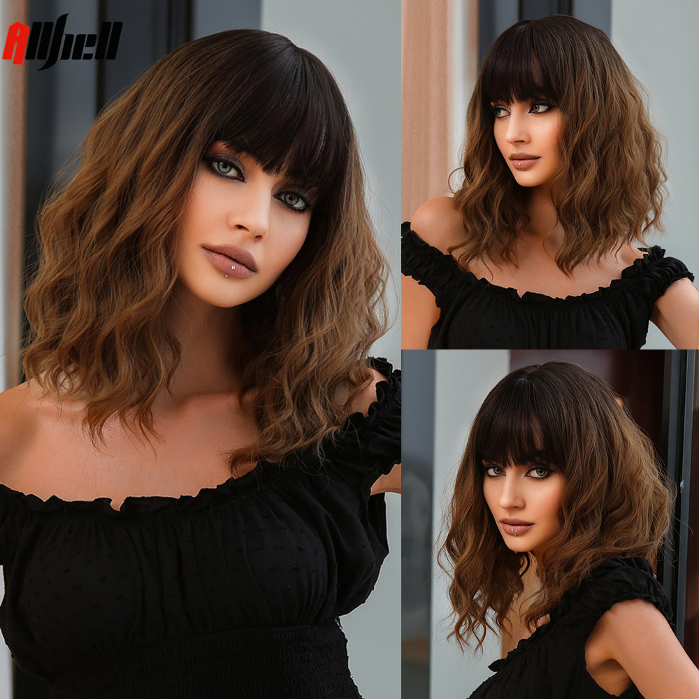 Cosplay Wigs Short Synthetic Wigs with Bangs Black to Brown Ombre Medium Length Wavy Wig Natural Hair for Women Daily Cosplay Heat Resistant 230413, Wig-lc2054-1
Cosplay Wigs Short Synthetic Wigs with Bangs Black to Brown Ombre Medium Length Wavy Wig Natural Hair for Women Daily Cosplay Heat Resistant 230413, Wig-lc2054-1