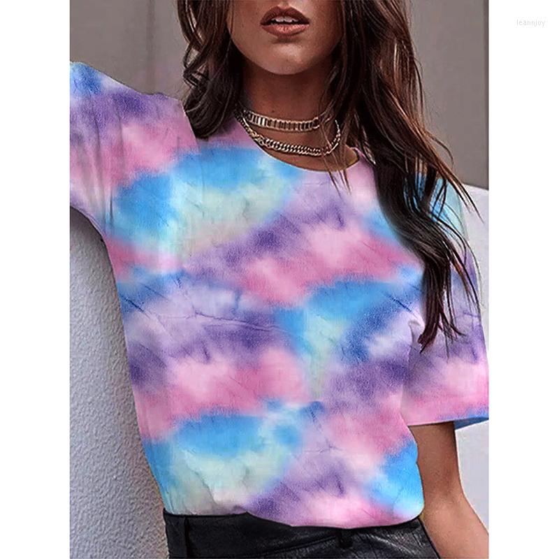 Women's T Shirts Tie Dye Color Printed Women's T-shirt Loose Version Of Short Sleeve Top, Sky blue
Women's T Shirts Tie Dye Color Printed Women's T-shirt Loose Version Of Short Sleeve Top, Sky blue