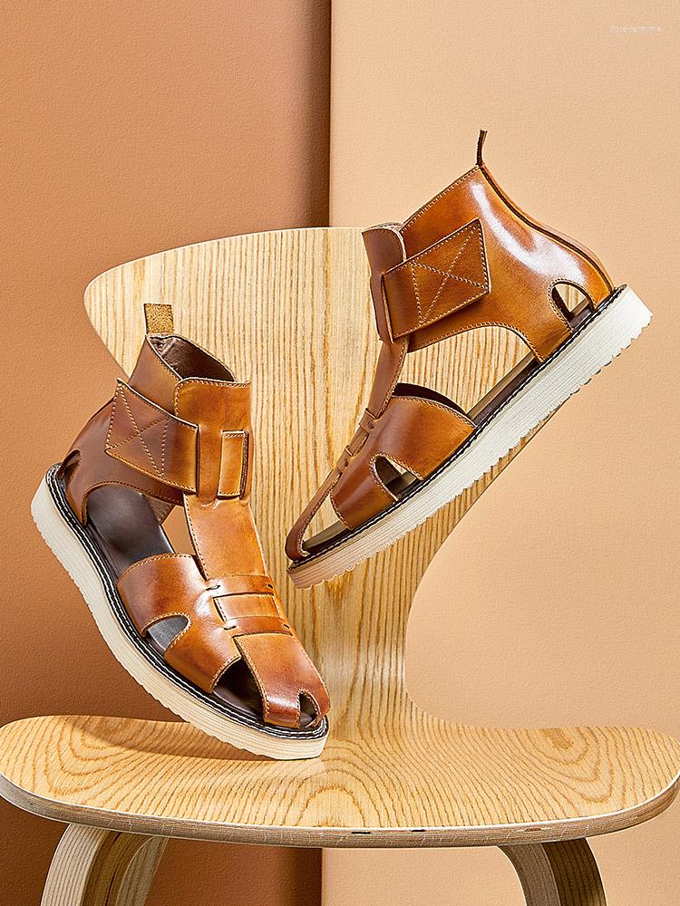 Sandals Young Man Summer Go Travel Rome High-top Trendy Hollow-out Woven Full Grain Leather Beach Fisherman Shoes, Black
Sandals Young Man Summer Go Travel Rome High-top Trendy Hollow-out Woven Full Grain Leather Beach Fisherman Shoes, Black