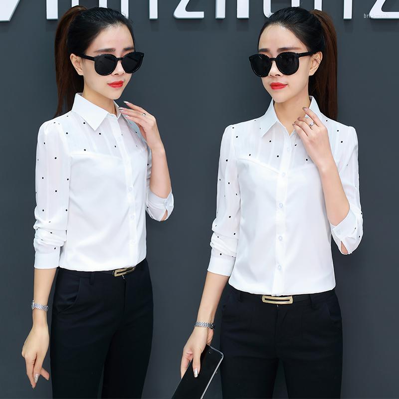 Women' Blouses 2023 Summer Chiffon Women Shirts Polka Dot Slim Long-Sleeved V-Neck Lady Elegant Outwear Tops, White
Women' Blouses 2023 Summer Chiffon Women Shirts Polka Dot Slim Long-Sleeved V-Neck Lady Elegant Outwear Tops, White