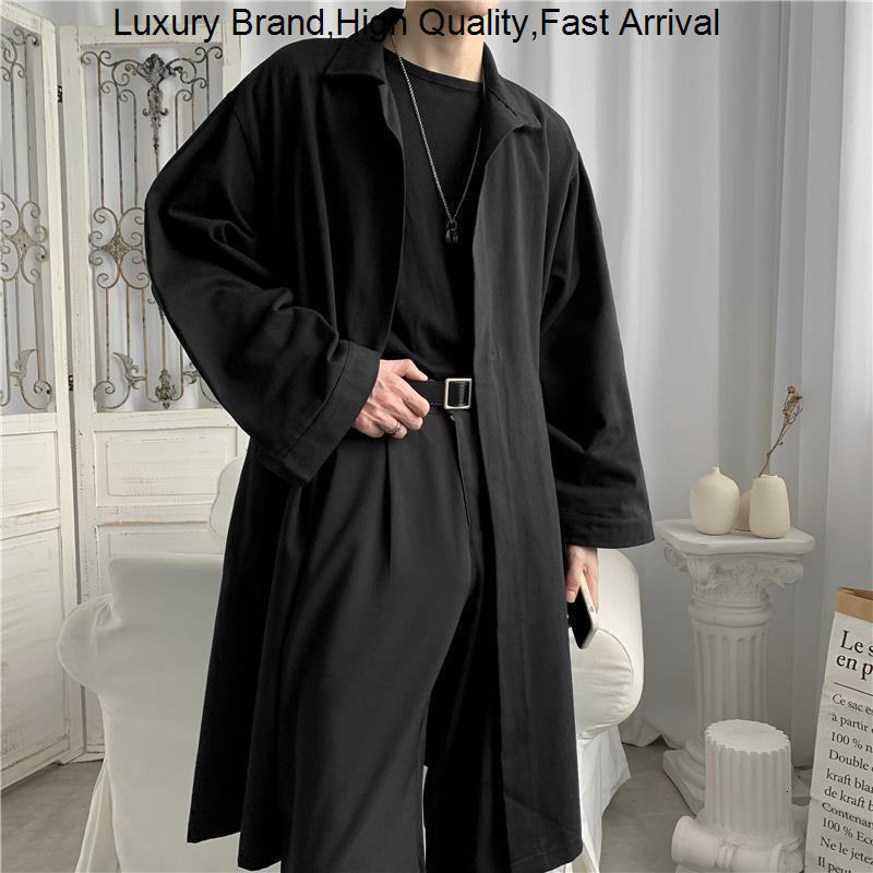 Men's Trench Coats Summer Outerwear Sweatshirts Clothing Style Long Trend Coat Vintage Windbreaker Jacket Overcoat Waistcoat Men 230413Z