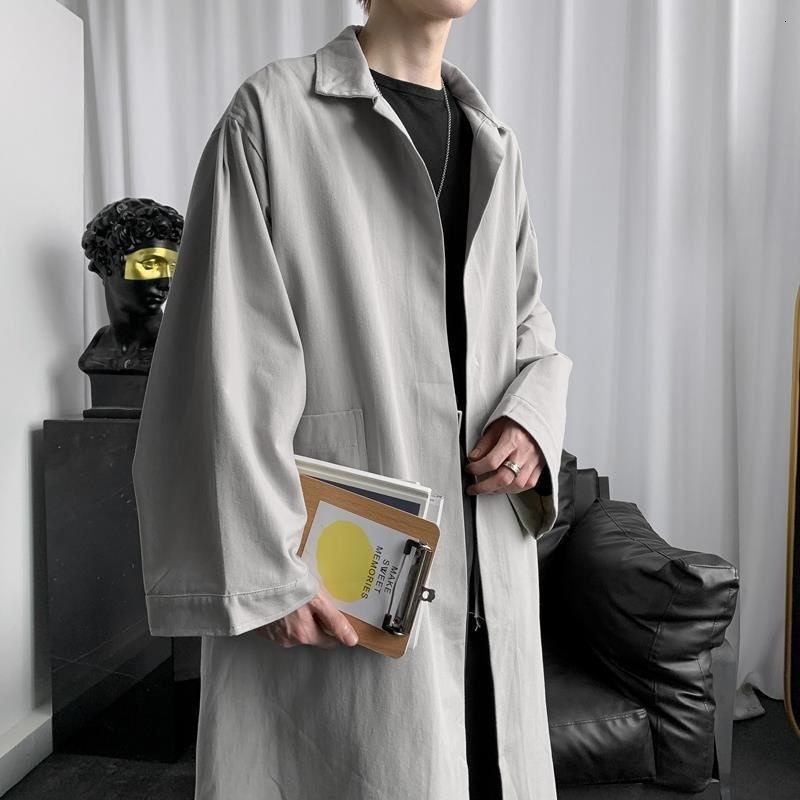 Men's Trench Coats Summer Outerwear Sweatshirts Clothing Style Long Trend Coat Vintage Windbreaker Jacket Overcoat Waistcoat Men 230413Z