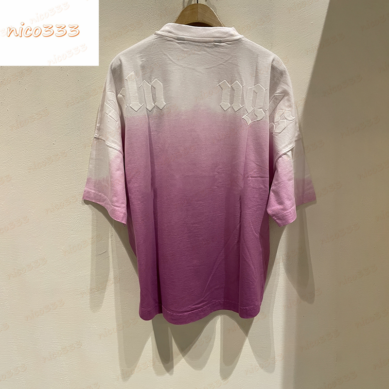 23ss New t shirt collar letters clash color gradient white pink print cotton round neck loose versatile men and women bat shirt short sleeve, #04
23ss New t shirt collar letters clash color gradient white pink print cotton round neck loose versatile men and women bat shirt short sleeve, #04