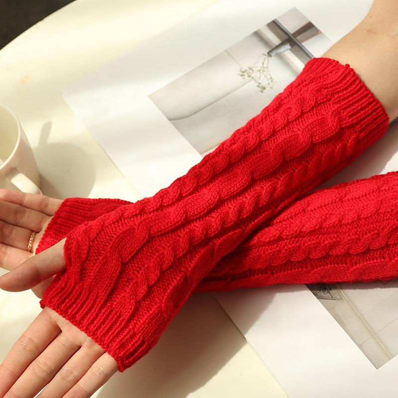 Five Fingers Gloves Autumn Winter Women's Solid Color All-Match Knitted Arm Wrist Sleeves Warm Girls Diamond-Shaped Fingerless Mittens 1 Pai
Five Fingers Gloves Autumn Winter Women's Solid Color All-Match Knitted Arm Wrist Sleeves Warm Girls Diamond-Shaped Fingerless Mittens 1 Pai