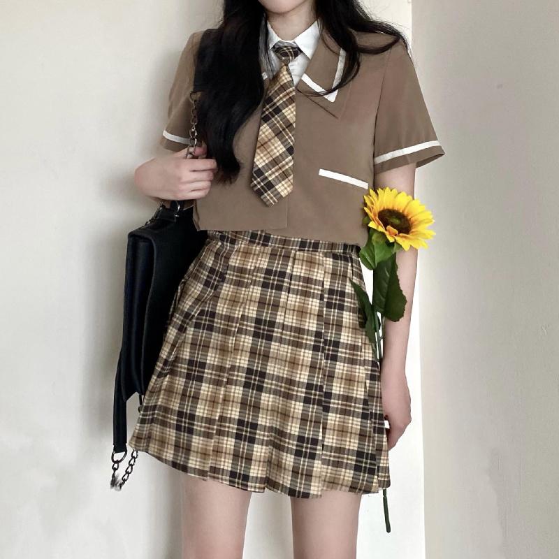 Clothing Sets Harajuku Japanese Summer Uniform Jk Style Women's Short Sleeve Pleated Skirt Students School Streetwear Plaid Mini Skirts 2023, Color3
Clothing Sets Harajuku Japanese Summer Uniform Jk Style Women's Short Sleeve Pleated Skirt Students School Streetwear Plaid Mini Skirts 2023, Color3