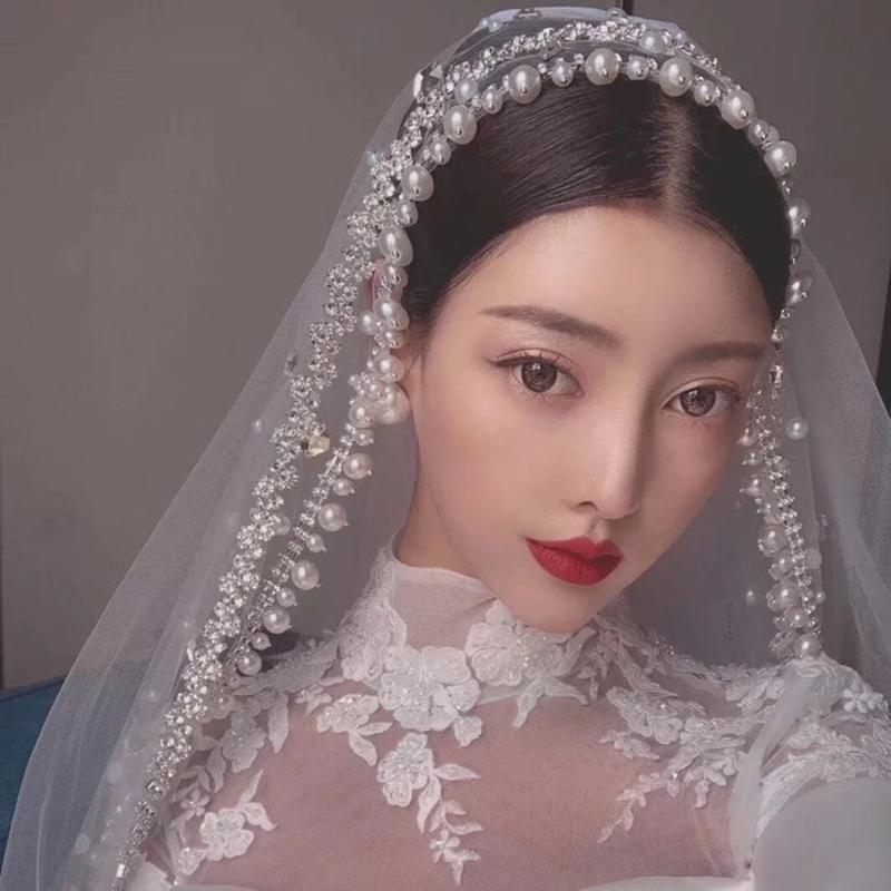Bridal Veils Wedding Veil Long Pearls Tulle Rhinestone White Crystal Beaded Bride For Woman Elegant Accessories 2023
Bridal Veils Wedding Veil Long Pearls Tulle Rhinestone White Crystal Beaded Bride For Woman Elegant Accessories 2023