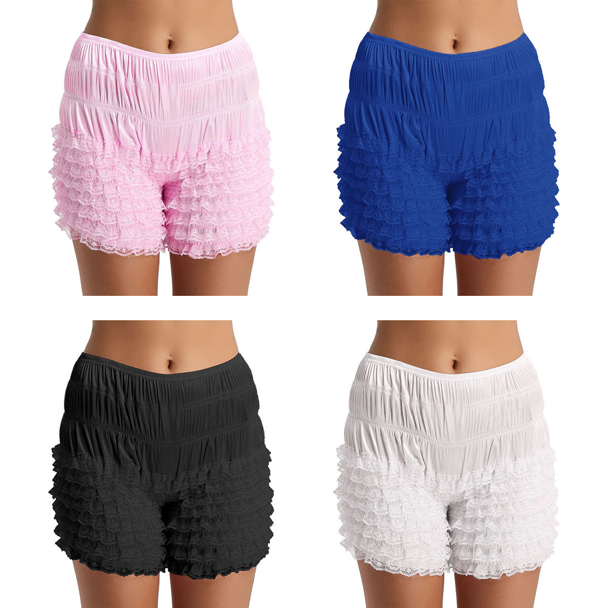 Women's Shorts Sexy Womens Ruffle Summer Casual Shorts Bloomers Lace Sissy Frilly Knickers Layered Boyshort Womens Clubwear Dance Shorts 230413