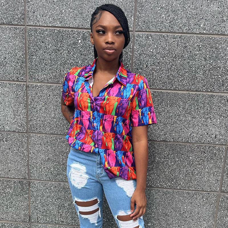 Women' Blouses Hawaiian Shirts For Women 2023 Summer Beach Vacation Short Sleeve Blouse Fashion Print Lapel Casual Top Holiday Clothes, Multi
Women' Blouses Hawaiian Shirts For Women 2023 Summer Beach Vacation Short Sleeve Blouse Fashion Print Lapel Casual Top Holiday Clothes, Multi