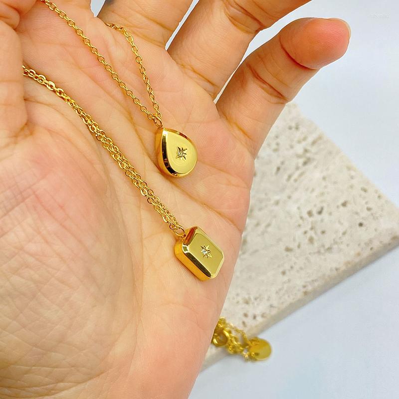Chains Marioho Exquisite Waterdrop And Square Geometric Star Minimalist Rhinestone Stainless Steel Necklace For Women Party Jewelry
Chains Marioho Exquisite Waterdrop And Square Geometric Star Minimalist Rhinestone Stainless Steel Necklace For Women Party Jewelry