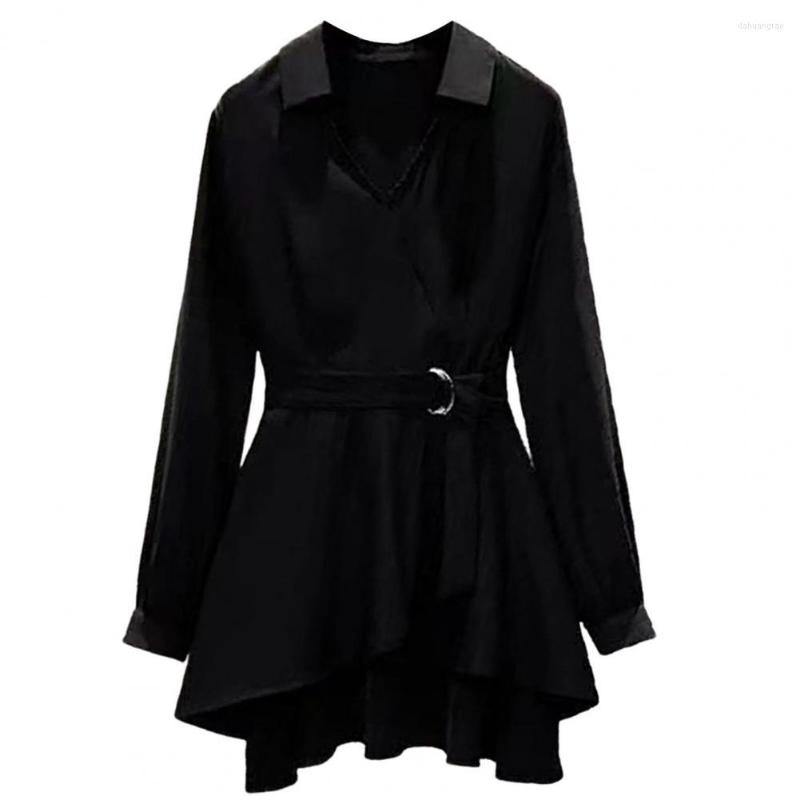 Women's Blouses Solid Color High-Waist Simple Casual Waist Lace-up Long Shirt Streetwear, Black
Women's Blouses Solid Color High-Waist Simple Casual Waist Lace-up Long Shirt Streetwear, Black