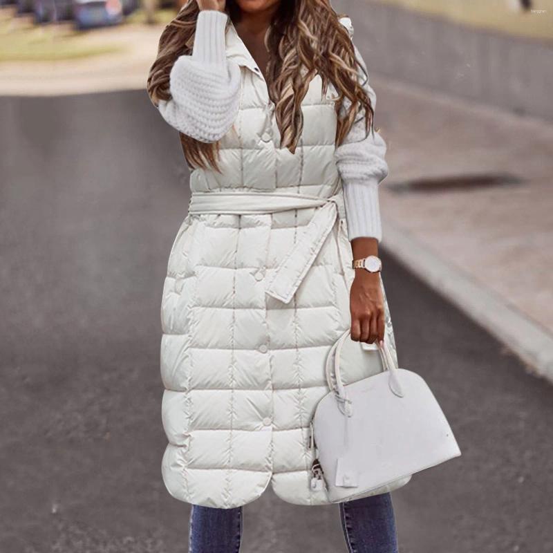 Women's Vests Winter Outwear Elegant Jackets Fashion Padded Long Coat Sleeveless Vest Ladies Overcoat 2023 Warm Quilted