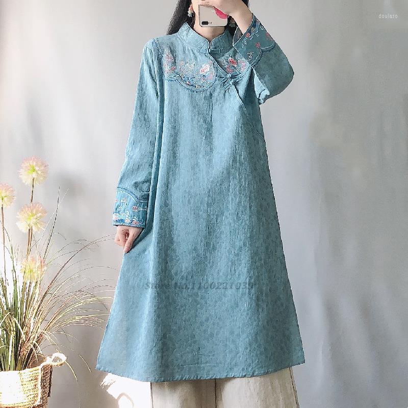 Ethnic Clothing 2023 Chinese Improved Qipao Dress Vintage Flower Embroidery Loose Retro Cotton Linen National Zen Clothes
Ethnic Clothing 2023 Chinese Improved Qipao Dress Vintage Flower Embroidery Loose Retro Cotton Linen National Zen Clothes