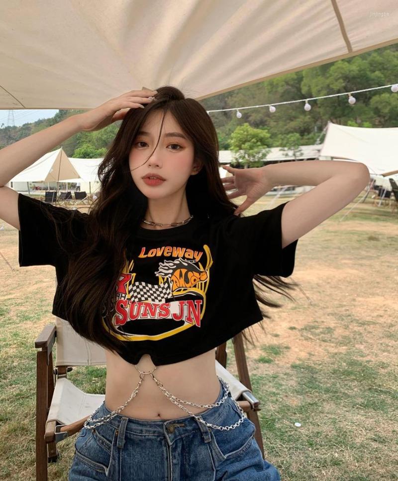 Women's T Shirts Summer Spicy Girls' Versatile Ins Fashion T-shirt Women's Design Sense Chain Short Open Umbilical Black Sleeve Top
Women's T Shirts Summer Spicy Girls' Versatile Ins Fashion T-shirt Women's Design Sense Chain Short Open Umbilical Black Sleeve Top