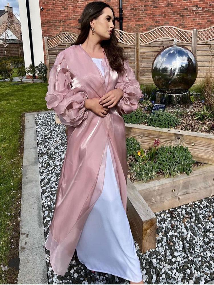 Ethnic Clothing Petal Puff Sleeve Open Abaya Two Layers Muslim Eid Turkey Long Dress Kimono For Women Summer African Dresses Dubai Modest
Ethnic Clothing Petal Puff Sleeve Open Abaya Two Layers Muslim Eid Turkey Long Dress Kimono For Women Summer African Dresses Dubai Modest