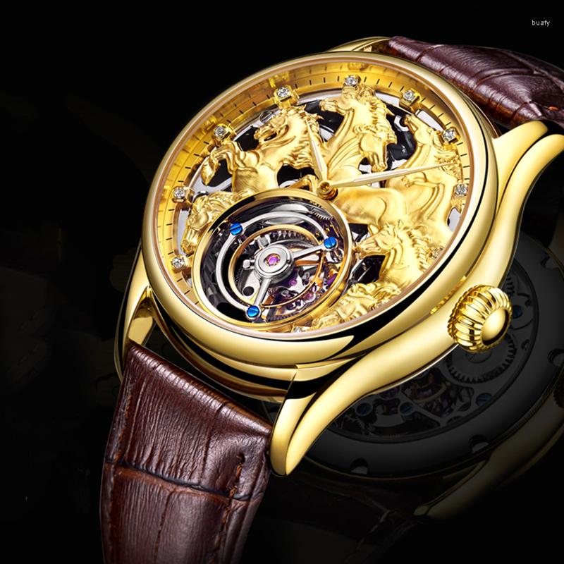 Wristwatches Aesop Automatic Watch For Men Chinese Style Horse Pattern Tourbillon Mechanical Success Implication Business Sapphire, Silver
Wristwatches Aesop Automatic Watch For Men Chinese Style Horse Pattern Tourbillon Mechanical Success Implication Business Sapphire, Silver