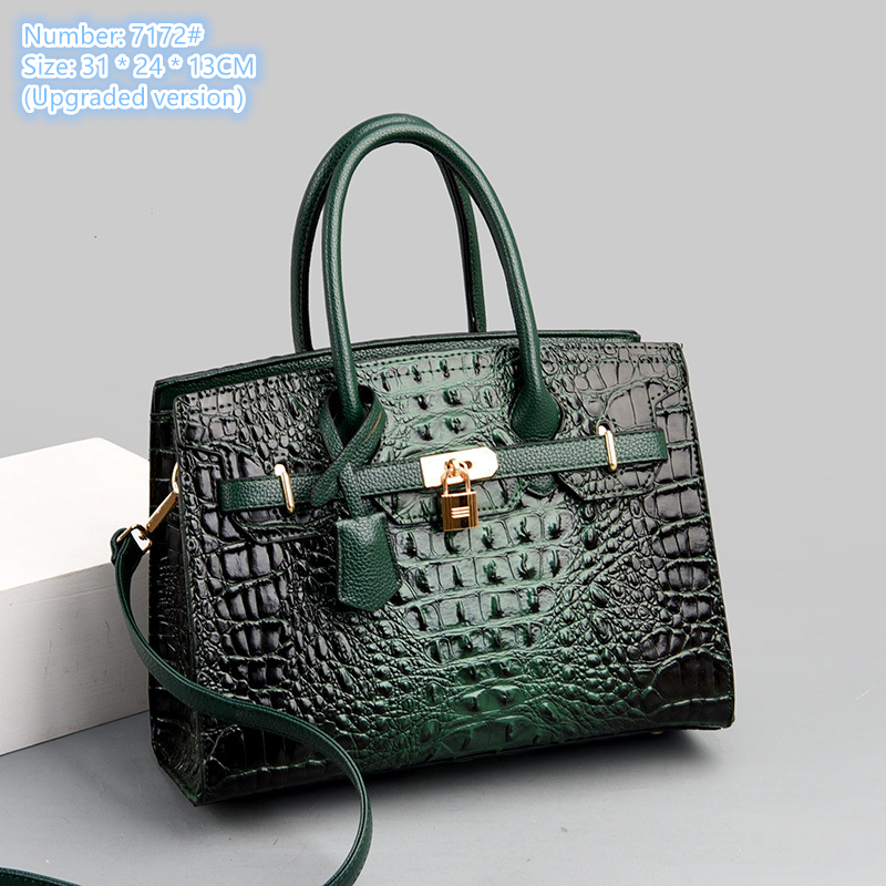 Wholesale Ladies Shoulder Bags 8 Colors Elegant Atmosphere Thickened Emed Leather Handbag Large Crocodile Fashion Tote Bag Gold Buckle Trend Handbags 