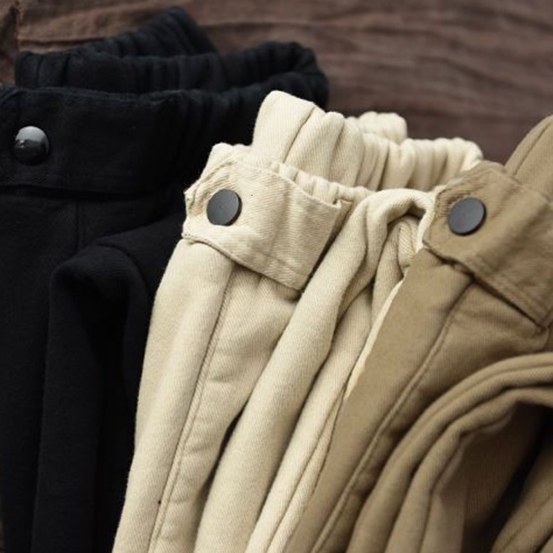 Women's Pants Capris Rimocy Vintage Plush Warm Pants Women Autumn Winter Wide Leg Loose Harem Trousers Woman Elastic Waist Casual Pants Female 23