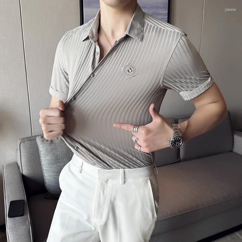 Men's Casual Shirts Summer Classics Elastic Short Sleeve Striped For Men Clothing 2023 Business Formal Wear Slim Fit Prom Tuxedo Dress, Black
Men's Casual Shirts Summer Classics Elastic Short Sleeve Striped For Men Clothing 2023 Business Formal Wear Slim Fit Prom Tuxedo Dress, Black