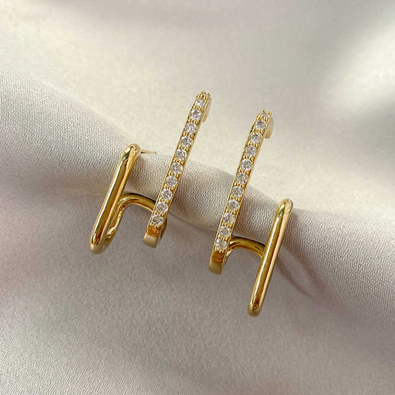 Stud Fashion Exquisite Rhinestone Decor Ear Cuff earring for Woman 2022 New Arrival Christmas Gift stud earrings P230411