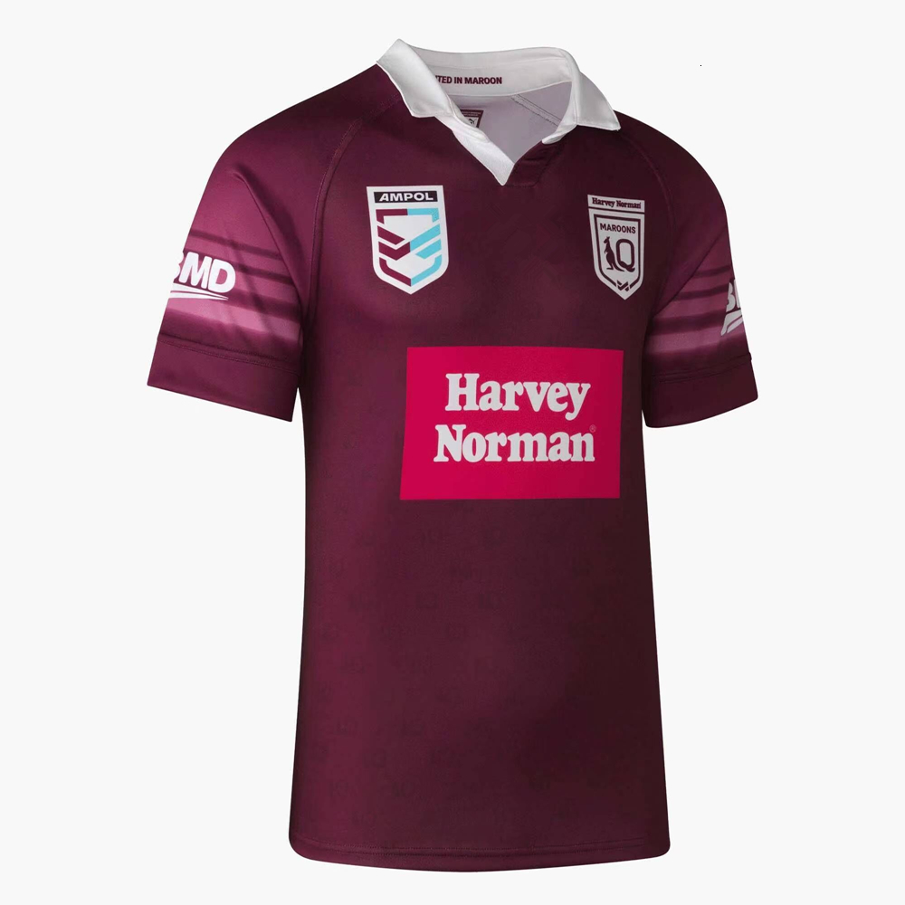 Outdoor TShirts Harvey Norman QLD Maroons 2024 rugby jersey Australia QUEENSLAND STATE OF ORIGIN NSW BLUES home Training shirt 230413