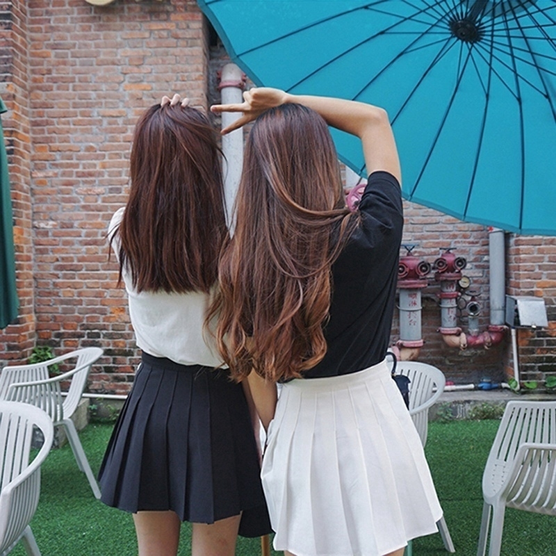 Skirts Women Lady Tennis High Waist Plain Skater Flared Pleated Short Mini Skirt 230413