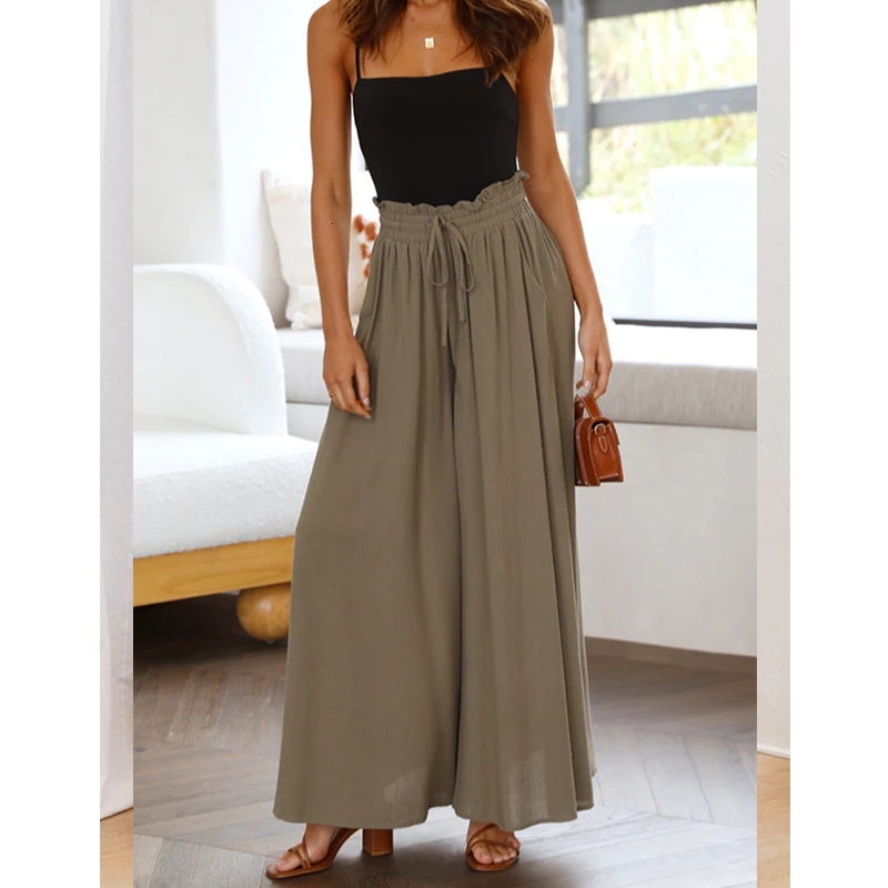 Women's Pants Capris Women Oversized Solid Wide Leg Pants Casual Fashion Simple All-match Straight Pants Female Clothes High Waist Loose Trousers