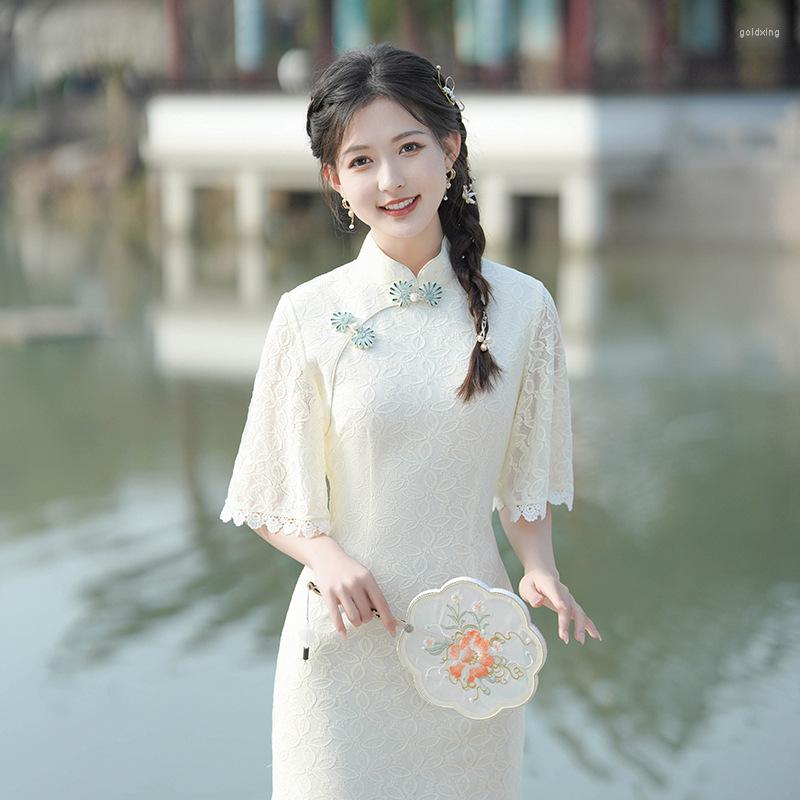 Ethnic Clothing Chinese Style Traditional Short Sleeve Qipao Woman Elegant High Split Dress Female Bodycon Cheongsam
Ethnic Clothing Chinese Style Traditional Short Sleeve Qipao Woman Elegant High Split Dress Female Bodycon Cheongsam
