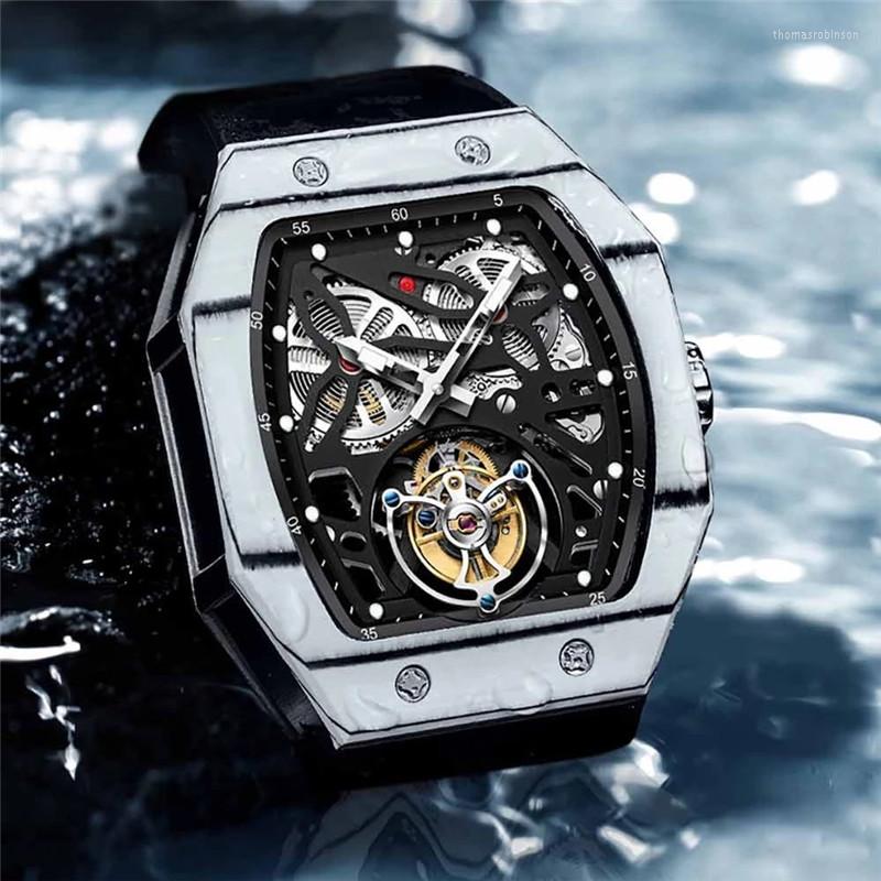 Wristwatches AESOP Brand Tourbillon Watch Luxury Carbon Fibre Bezel Sapphire Skeleton Mechanical Wristwatch Waterproof For Men Reloj Hombre, Black
Wristwatches AESOP Brand Tourbillon Watch Luxury Carbon Fibre Bezel Sapphire Skeleton Mechanical Wristwatch Waterproof For Men Reloj Hombre, Black