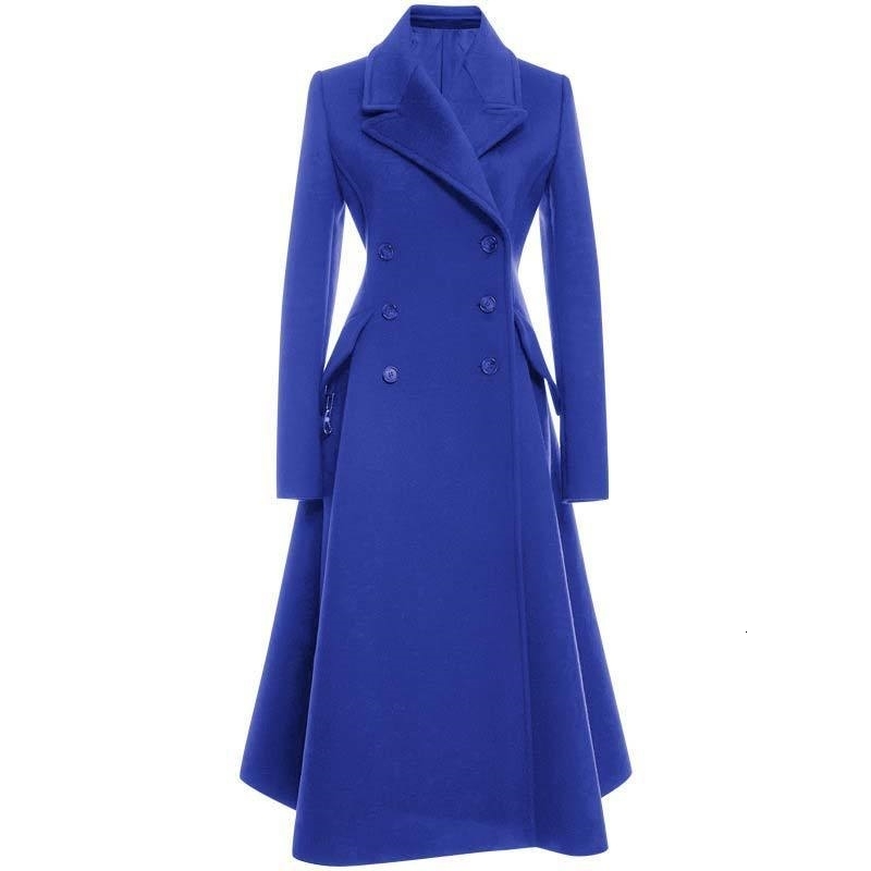 Women's Wool Blends 2023 Long Woolen Coat Female Autumn And Winter Temperament Slim Thick PH016 231110