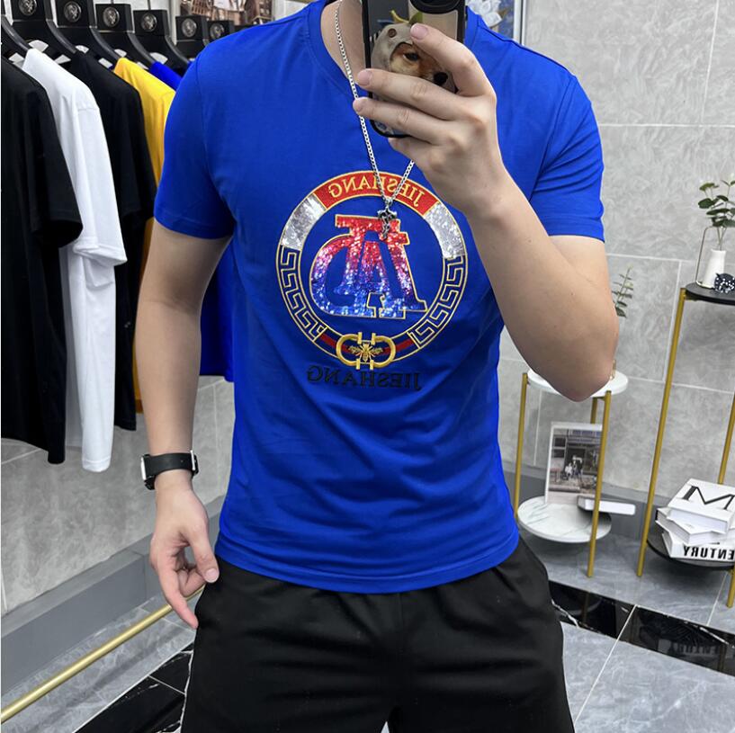 Men's T-Shirts Designer 2023 Summer Men's Mercerized Cotton Short Sleeve T-shirt European Fashion Fashion Casual Embroidery Sequin T-shirt, W2
Men's T-Shirts Designer 2023 Summer Men's Mercerized Cotton Short Sleeve T-shirt European Fashion Fashion Casual Embroidery Sequin T-shirt, W2