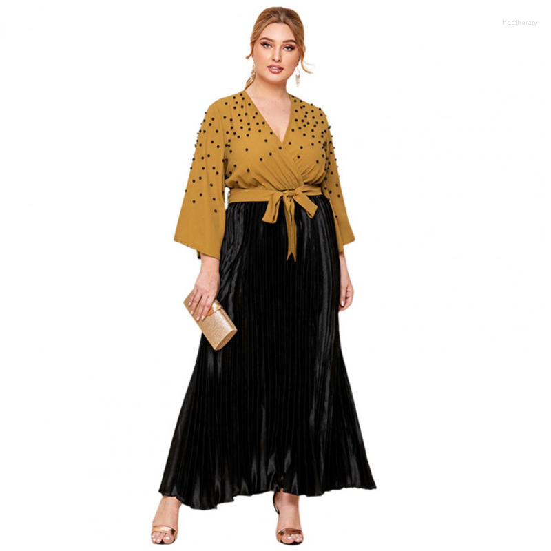 Ethnic Clothing Jacquard Plus Size Dress Belt Loose Long Patchwork Color Pleated Big Hem Women Clothes
Ethnic Clothing Jacquard Plus Size Dress Belt Loose Long Patchwork Color Pleated Big Hem Women Clothes