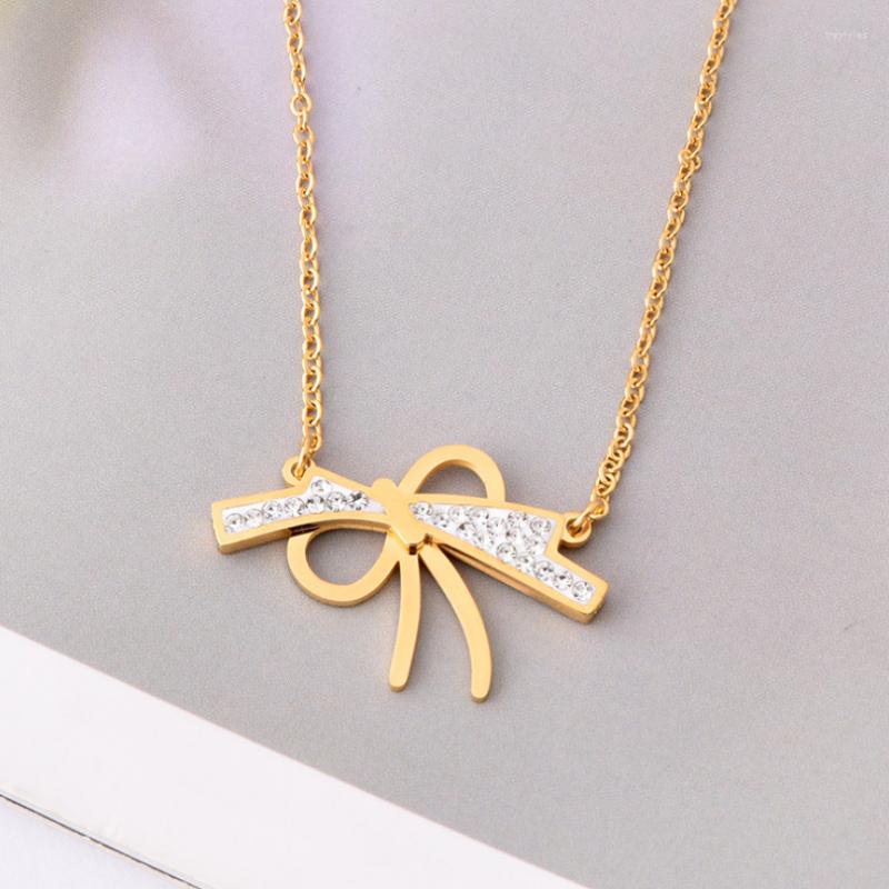 Chains 316L Stainless Steel Simple Butterfly Bownot Zircon Pendant Charm Chain Choker Necklace For Women Fashion Fine Jewelry SAN795
Chains 316L Stainless Steel Simple Butterfly Bownot Zircon Pendant Charm Chain Choker Necklace For Women Fashion Fine Jewelry SAN795