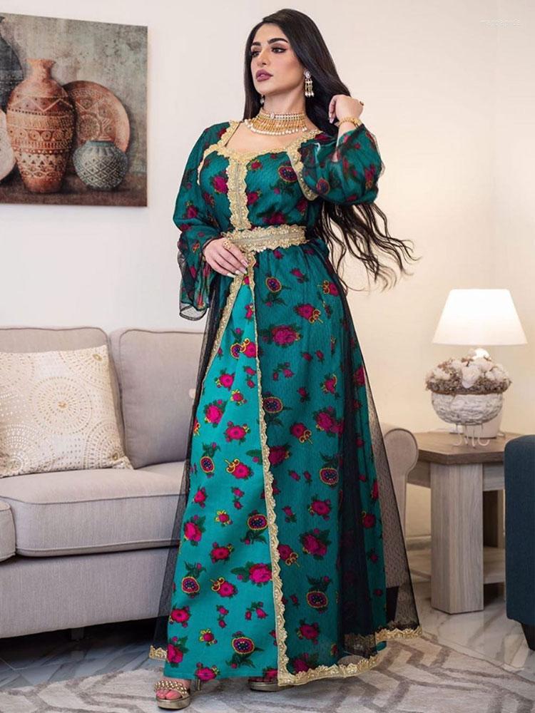 Ethnic Clothing Floral Fake 2pcs Abaya Set Evening Long Dress Women Tulle Patchwork Moroccan Caftan Muslim Islam Dubai Arab Kaftan Party
Ethnic Clothing Floral Fake 2pcs Abaya Set Evening Long Dress Women Tulle Patchwork Moroccan Caftan Muslim Islam Dubai Arab Kaftan Party