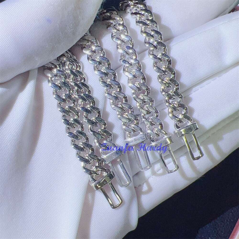 designer hip hop jewelry 8mm 16 18 20 22 inches link necklace VVS GRA Certified moissanite cuban chain