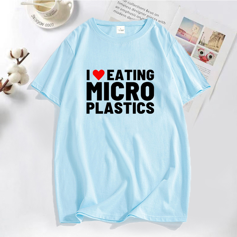 Men's T-Shirts I Love Microplastics T-Shirts Men Funny Mmicroplastic Humor Letter Print Tee Tops Summer Cotton Casual T Shirt Male Clothes Tops 2