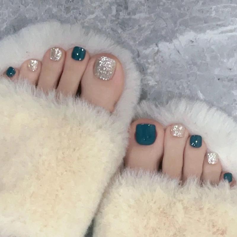 False Nails 24Pcs Color Jumping Toe Press On Set With Glitter Design Short Fake Toenails Spring And Summer Art Manicure, J005
False Nails 24Pcs Color Jumping Toe Press On Set With Glitter Design Short Fake Toenails Spring And Summer Art Manicure, J005