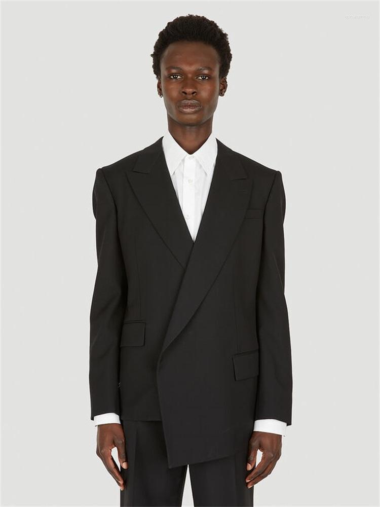 Men' Suits Men' Black Loose Flat Collar Invisible Button Suit Korean Fashion Trend Asymmetric Hem Youth Handsome Stage Performance
Men' Suits Men' Black Loose Flat Collar Invisible Button Suit Korean Fashion Trend Asymmetric Hem Youth Handsome Stage Performance