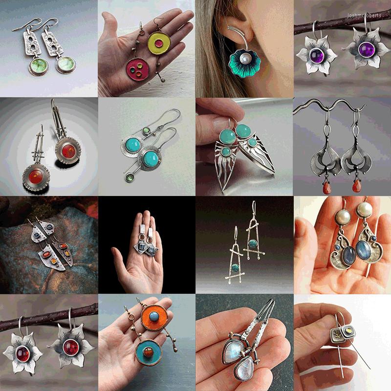 Dangle Earrings Ethnic Asymmetric Ancient Bronze Metal Painting Drop Women Red Blue Stone Statement Jewelry Accessories
Dangle Earrings Ethnic Asymmetric Ancient Bronze Metal Painting Drop Women Red Blue Stone Statement Jewelry Accessories